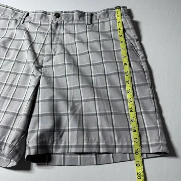Adidas Shorts Mens 36 Gray Plaid Golf Preppy - Picture 14 of 16